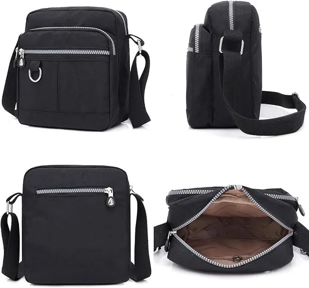 Waterproof Nylon Small Womens Crossbody Bag Purse with Adjustable Shoulder Strap Mulit-Pockets