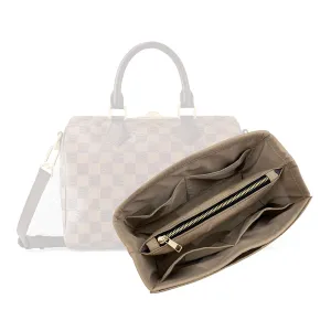 Waterproof Nylon Speedy 25 Purse Organizer, Lv Speedy 30 Purse Organizer and Shaper, Speedy 20 Organizer Insert Nylon, Handmade Snug Sturdy Gold Zipper (For Speedy 30, Black)