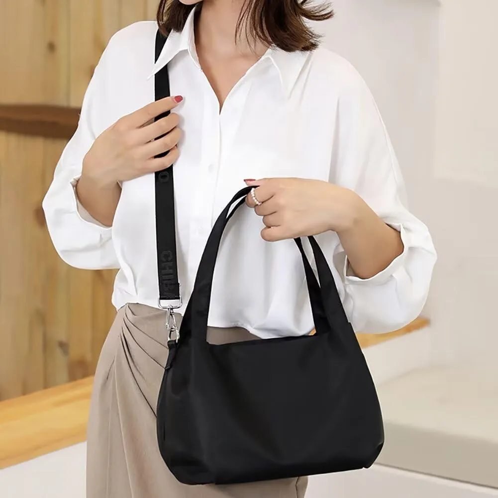 Waterproof Nylon Tote Bag for Women Small Top Handle Satchel Purse Lightweight Shoulder Handbag Casual Crossbody Purse