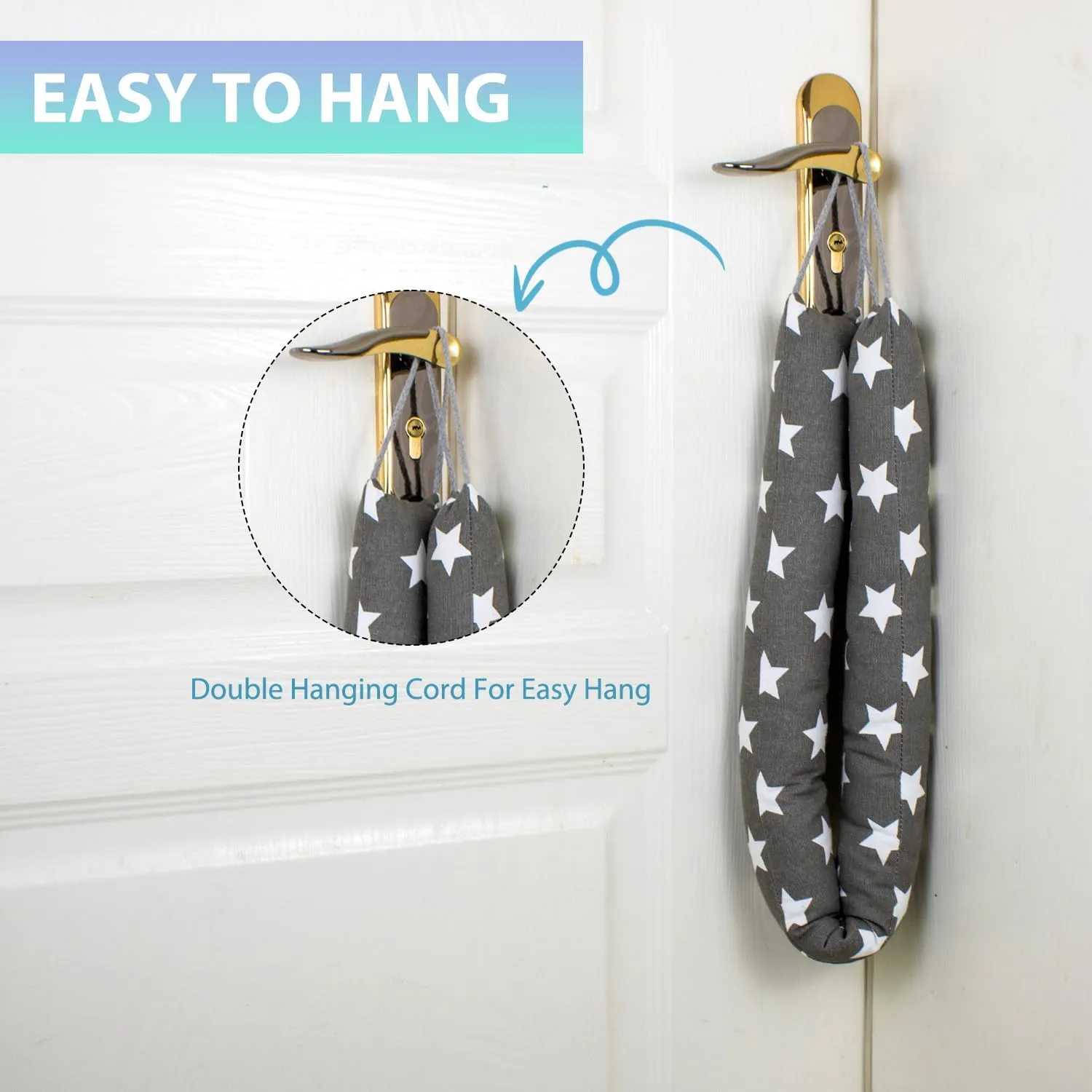Weighted Door Draft Stopper, 2 Pack 36 Inch Under Door Blocker, Bottom of Door Window Air Noise Light Gap Filler, Saving Energy Cartoon Print Canvas Cotton 2.5Lb