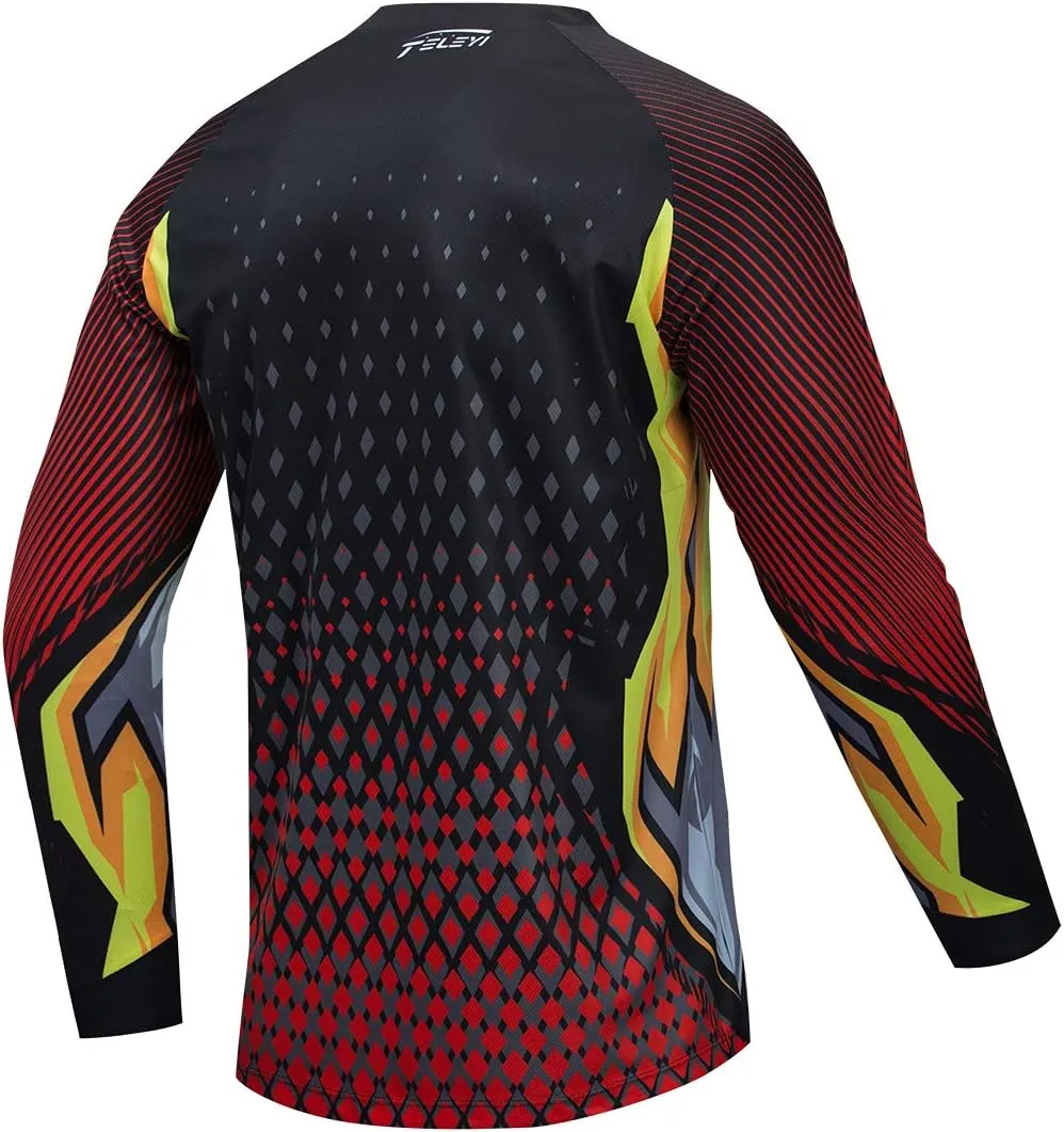 Weimostar Men's Cycling Jersey Long Sleeve MTB T Shirt Mountain Bike Motorcycle Bicycle Clothing