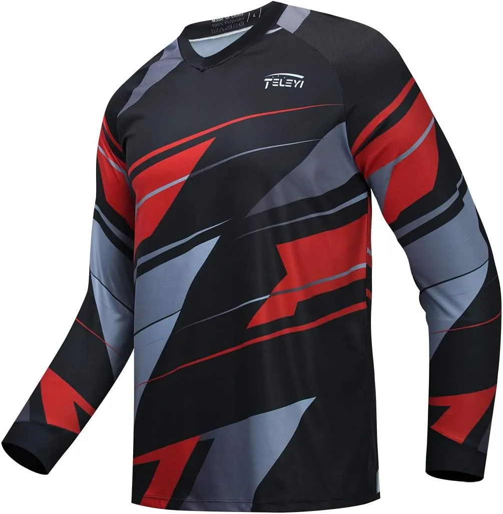 Weimostar Men's Cycling Jersey Long Sleeve MTB T Shirt Mountain Bike Motorcycle Bicycle Clothing