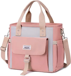 Weitars Insulated Lunch Bag for Women,Leak Proof Lunch Box for Work,Extra Large Lunch Tote Bag With Removable Shoulder Strap with Side Pockets,Reusable Lunch Bag For Picnic Hiking