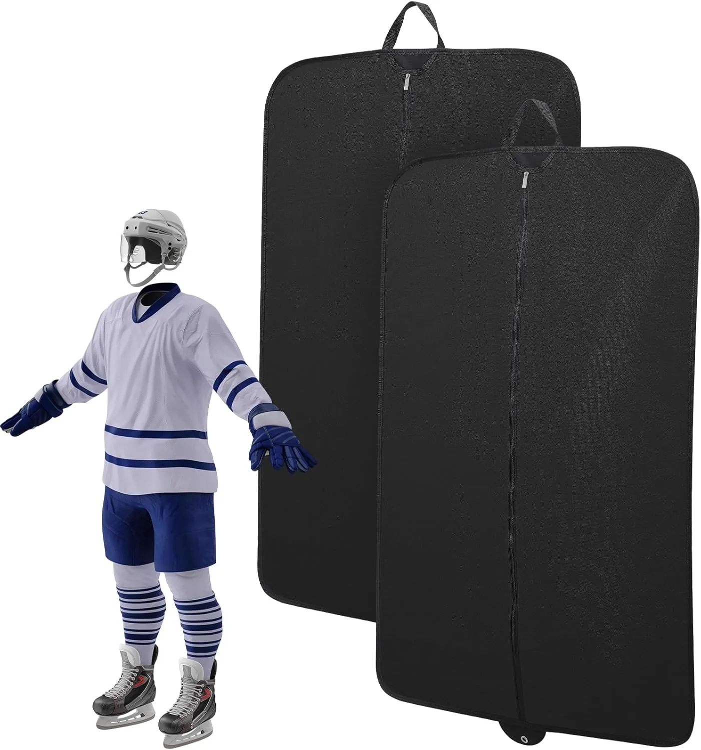 Windyun 2 Pcs Hockey Jersey Garment Bag Hockey Individual Garment Bag with Strong Zipper Dust Odor Free Breathable Fabric for Hanging Clothes 36" x 24"