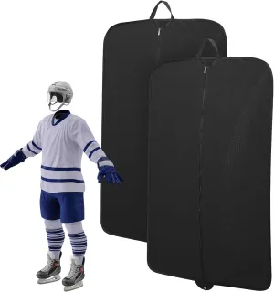 Windyun 2 Pcs Hockey Jersey Garment Bag Hockey Individual Garment Bag with Strong Zipper Dust Odor Free Breathable Fabric for Hanging Clothes 36" x 24"