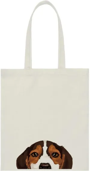 WIRESTER Canvas Tote Bag for Women & Girls - Beach, Grocery & Travel Tote - Cute Dog