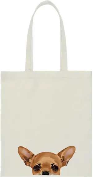WIRESTER Canvas Tote Bag for Women & Girls - Beach, Grocery & Travel Tote - Cute Dog