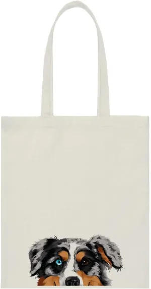 WIRESTER Canvas Tote Bag for Women & Girls - Beach, Grocery & Travel Tote - Cute Dog