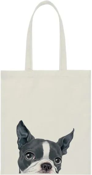 WIRESTER Reusable Canvas Tote Bag for Women Girls, Grocery Shopping Bag, Shoulder Bag, Travel Tote Bag, Cute Dog Cat