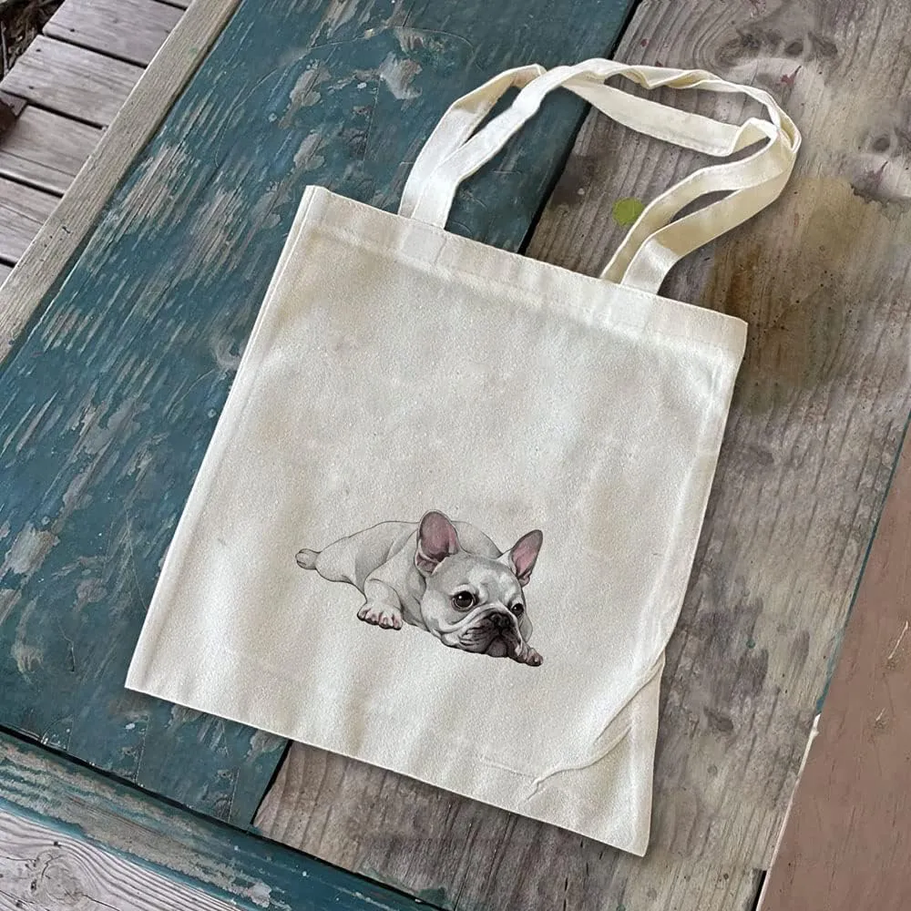 WIRESTER Reusable Canvas Tote Bag for Women Girls, Grocery Shopping Bag, Shoulder Bag, Travel Tote Bag, Dog Cat Animal