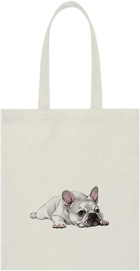 WIRESTER Reusable Canvas Tote Bag for Women Girls, Grocery Shopping Bag, Shoulder Bag, Travel Tote Bag, Dog Cat Animal