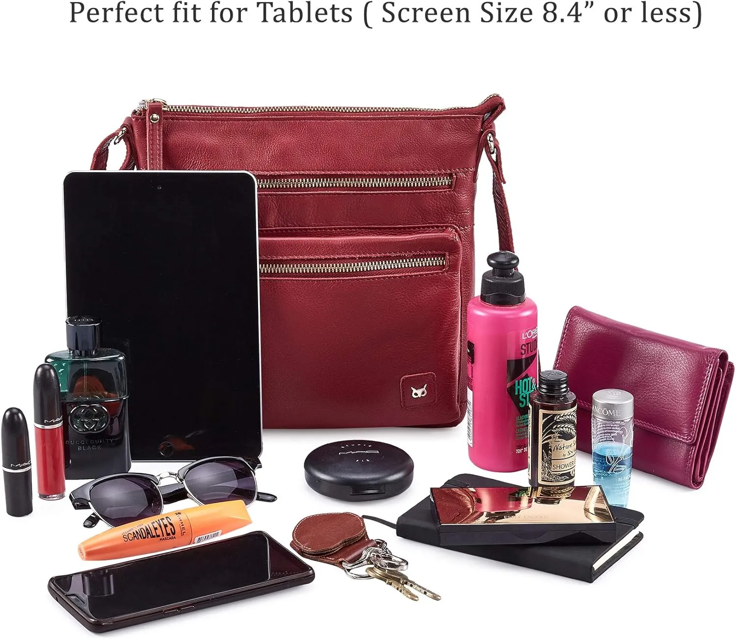 Wise Owl Accessories Small Crossbody Bags for Women Real Leather Purse Handbags Crossover Over the Shoulder Pocketbook
