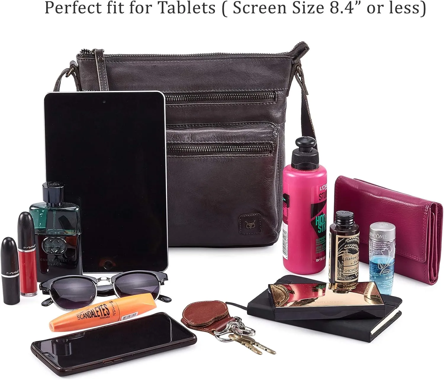 Wise Owl Accessories Small Crossbody Bags for Women Real Leather Purse Handbags Crossover Over the Shoulder Pocketbook