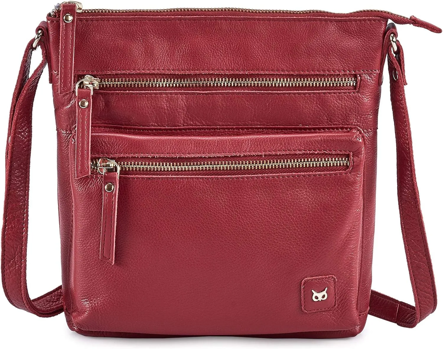 Wise Owl Accessories Small Crossbody Bags for Women Real Leather Purse Handbags Crossover Over the Shoulder Pocketbook