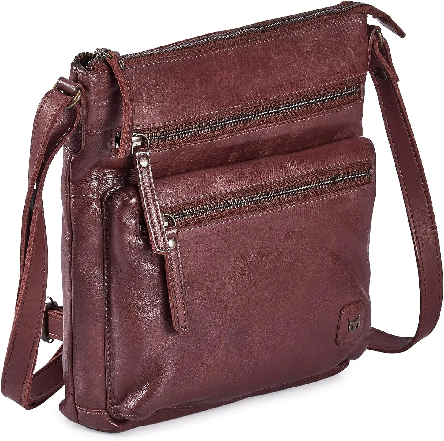 Wise Owl Accessories Small Crossbody Bags for Women Real Leather Purse Handbags Crossover Over the Shoulder Pocketbook