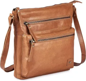 Wise Owl Accessories Small Crossbody Bags for Women Real Leather Purse Handbags Crossover Over the Shoulder Pocketbook