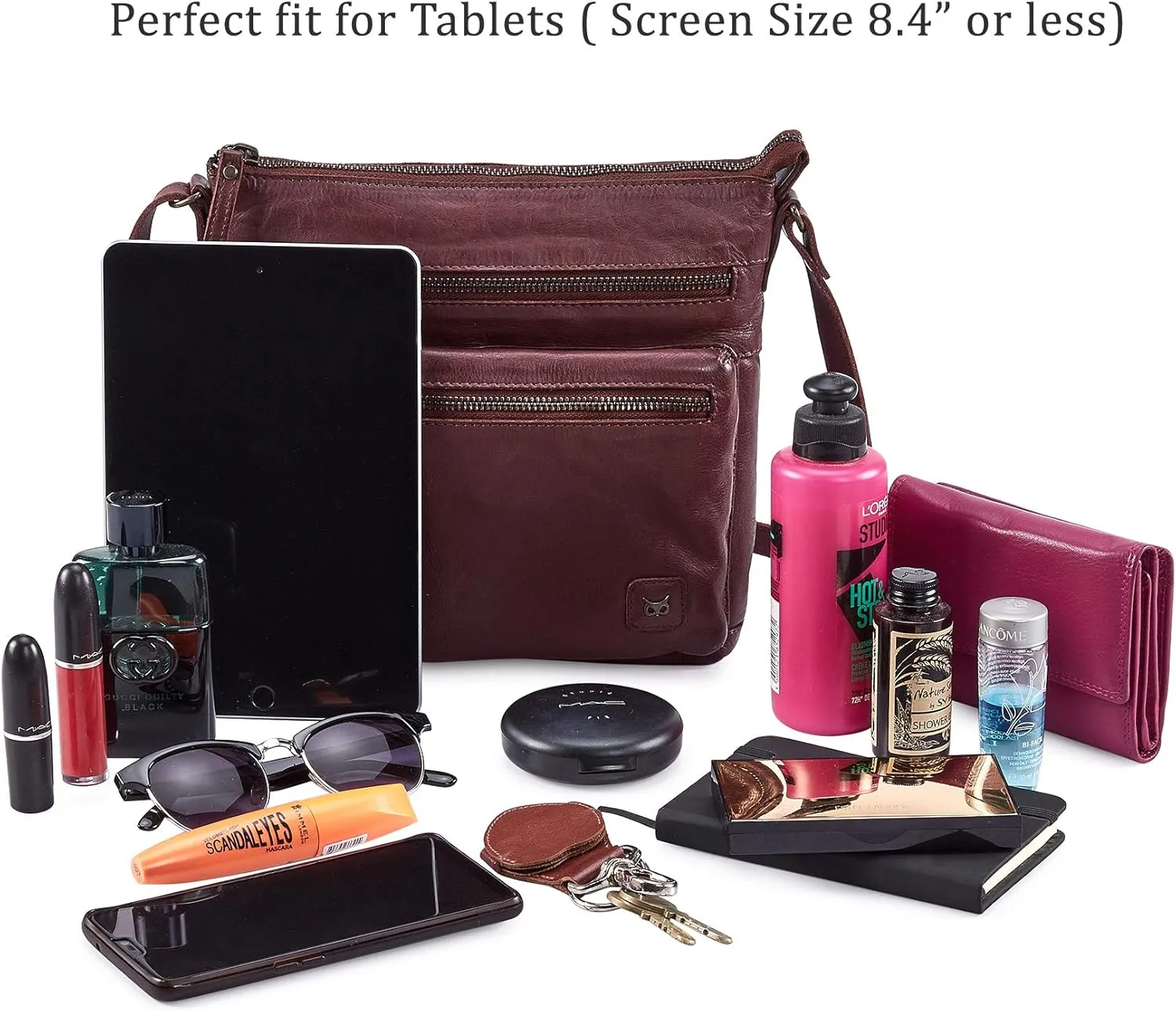 Wise Owl Accessories Small Crossbody Bags for Women Real Leather Purse Handbags Crossover Over the Shoulder Pocketbook