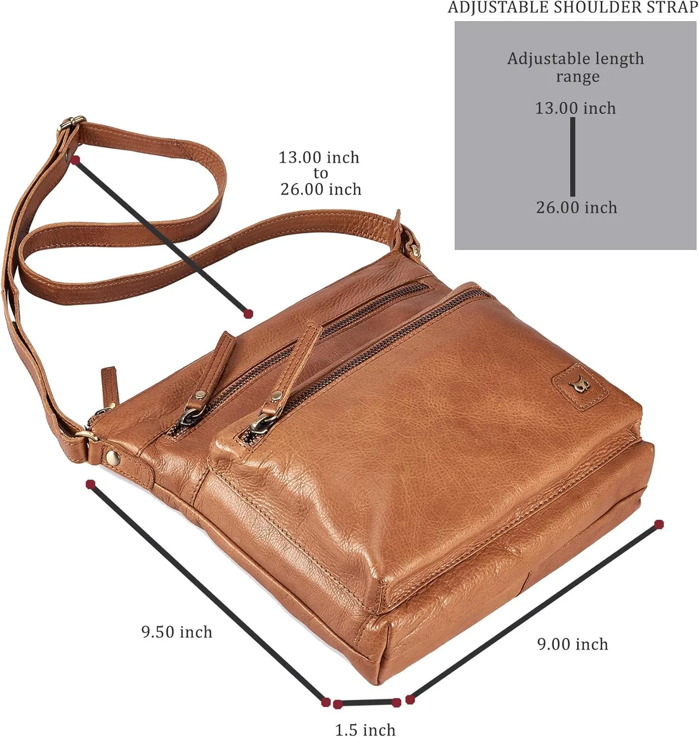 Wise Owl Accessories Small Crossbody Bags for Women Real Leather Purse Handbags Crossover Over the Shoulder Pocketbook