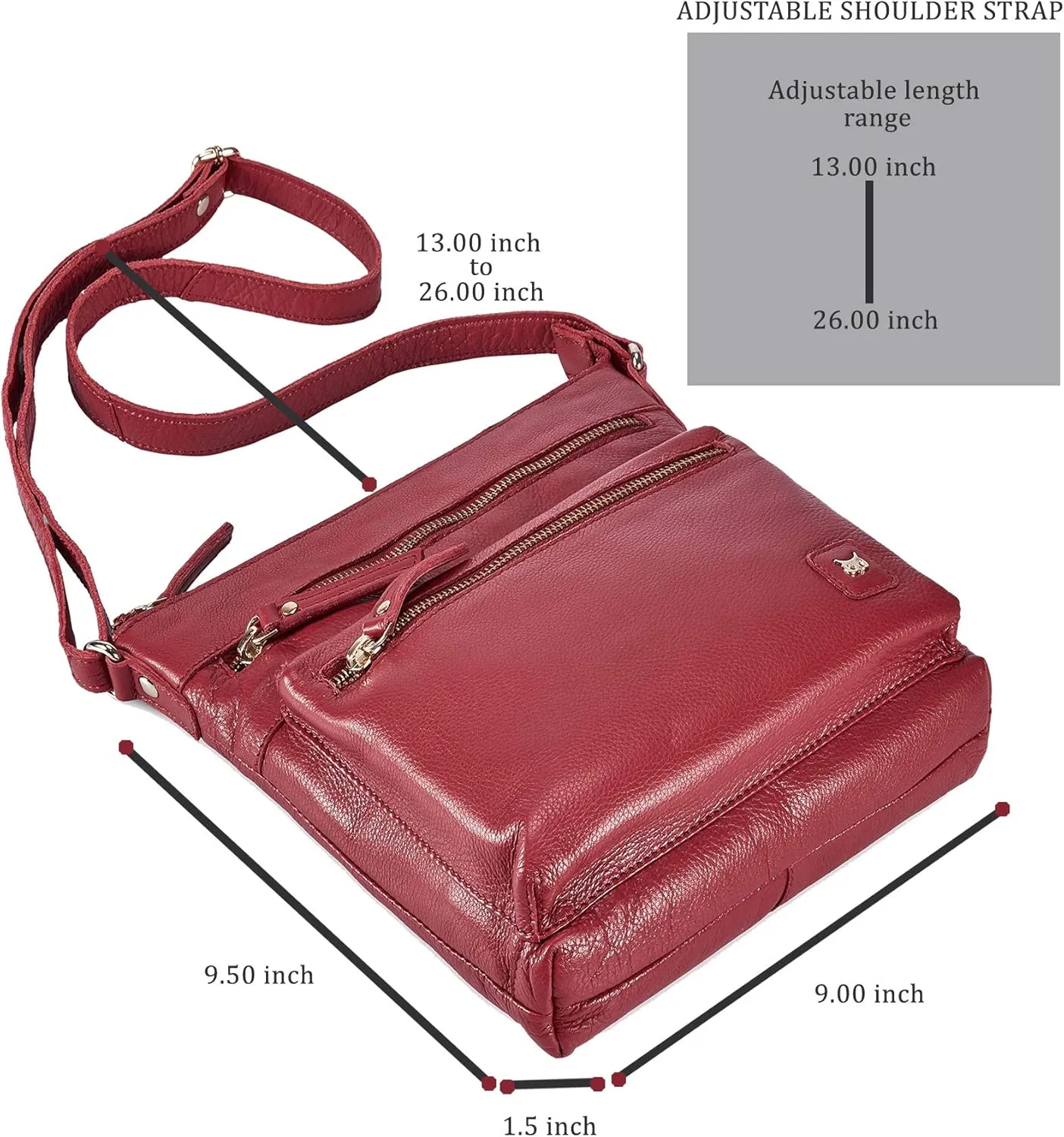 Wise Owl Accessories Small Crossbody Bags for Women Real Leather Purse Handbags Crossover Over the Shoulder Pocketbook