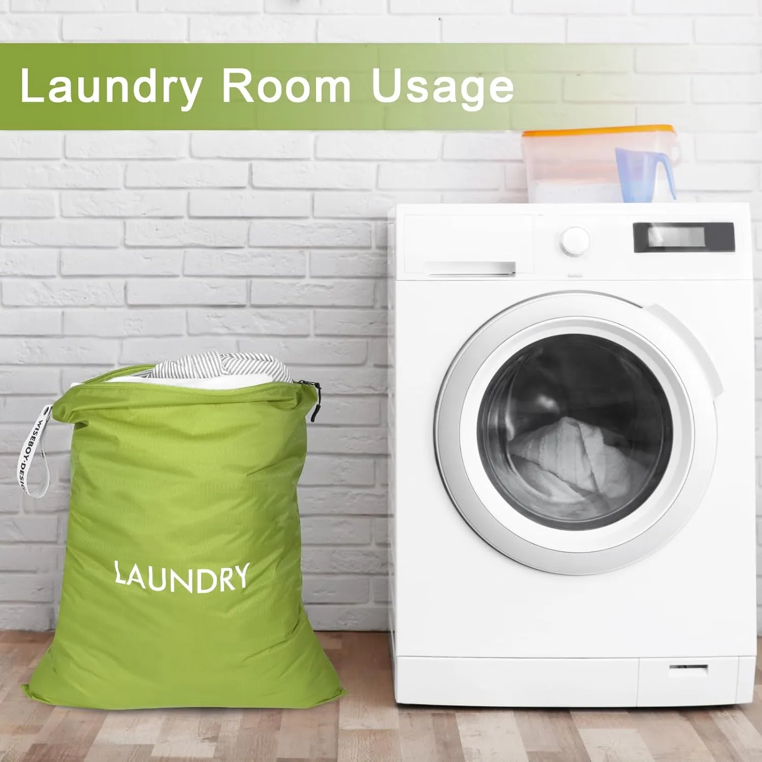 WiseBoy 2 Pack Laundry Bags, Travel Laundry Bag for Dirty Clothes, Washable Nylon Wet Dry Bag, Dirty Clothes Bag for College Dorm, Travel, Camping
