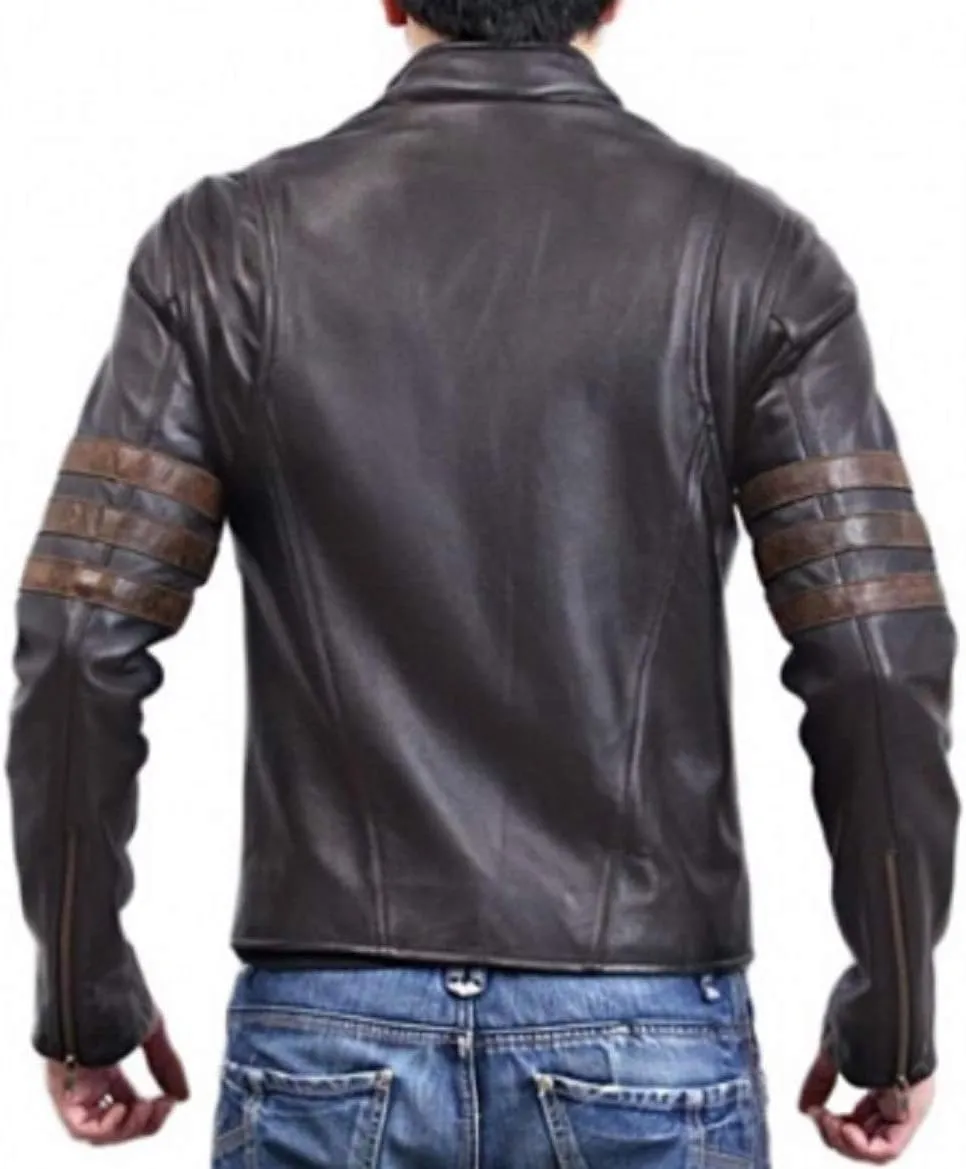 Wolverine X Men Origins Real Genuine Leather Jacket Mens Biker Motorcycle Bomber Napa Leather Jacket