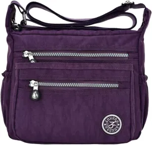 Women Crossbody Bag Multi Pocket Casual Messenger Bag Nylon Shoulder Handbag Waterproof Ladies Travel Purse