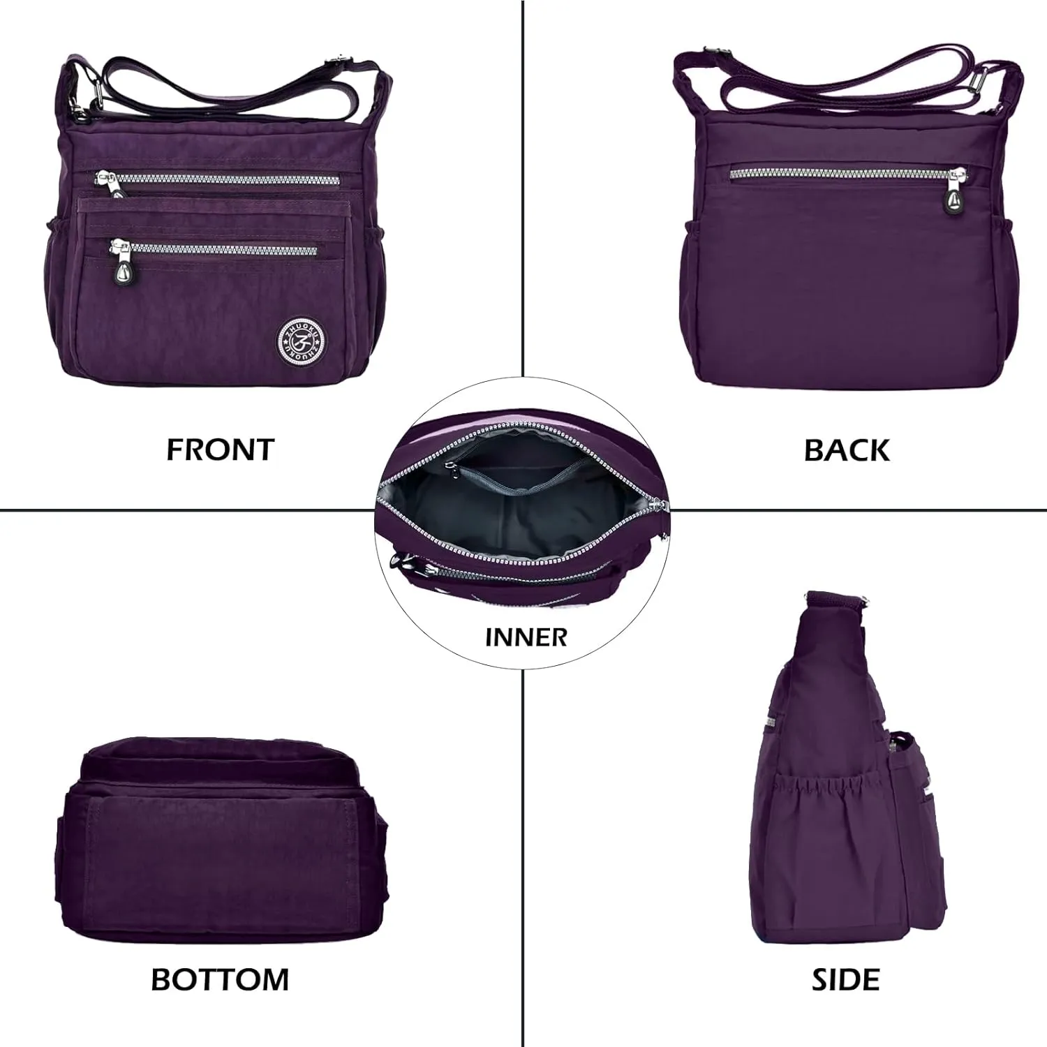 Women Crossbody Bag Multi Pocket Casual Messenger Bag Nylon Shoulder Handbag Waterproof Ladies Travel Purse