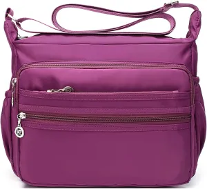 Women Crossbody bag Waterproof Nylon Shoulder Handbag Multi-Pocket Casual Messenger Bag Travel Satchel Purse