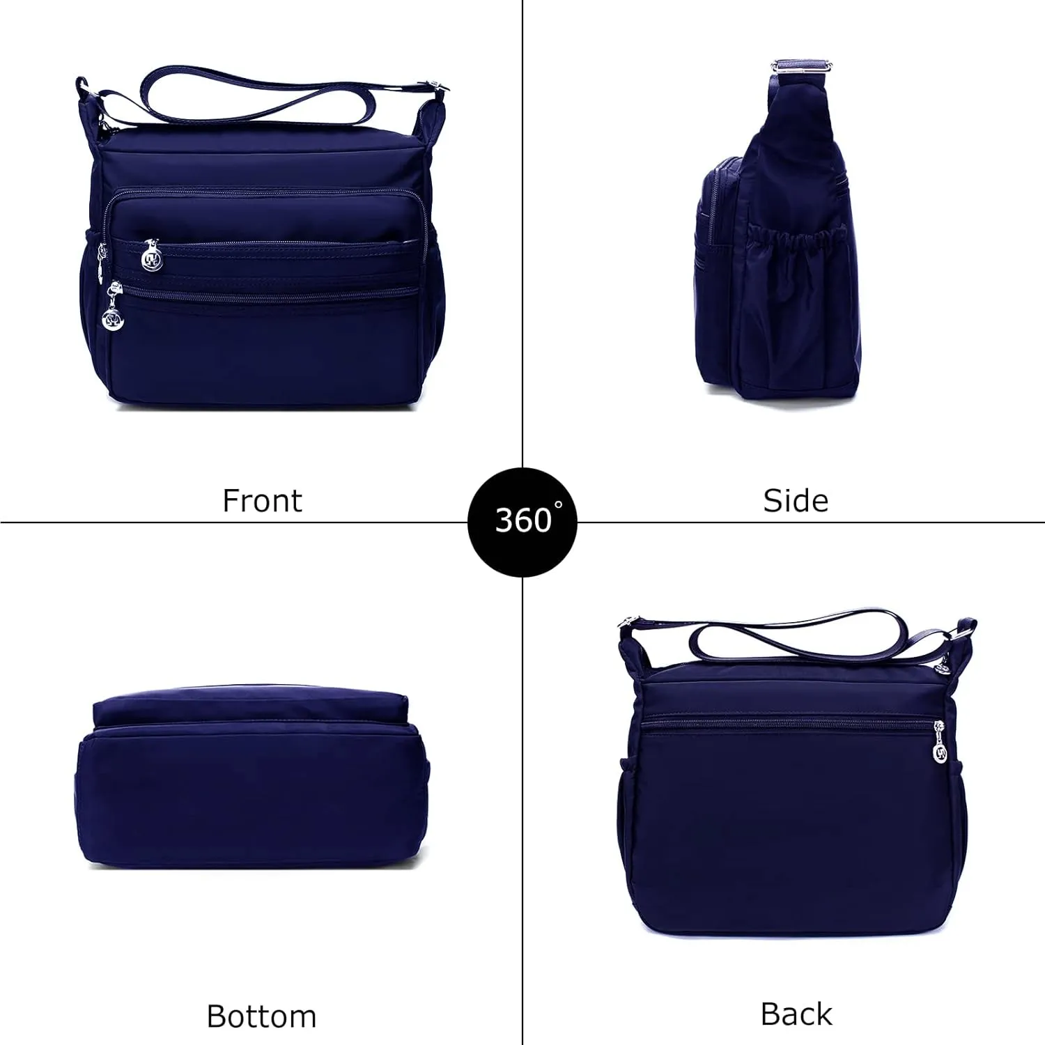Women Crossbody bag Waterproof Nylon Shoulder Handbag Multi-Pocket Casual Messenger Bag Travel Satchel Purse