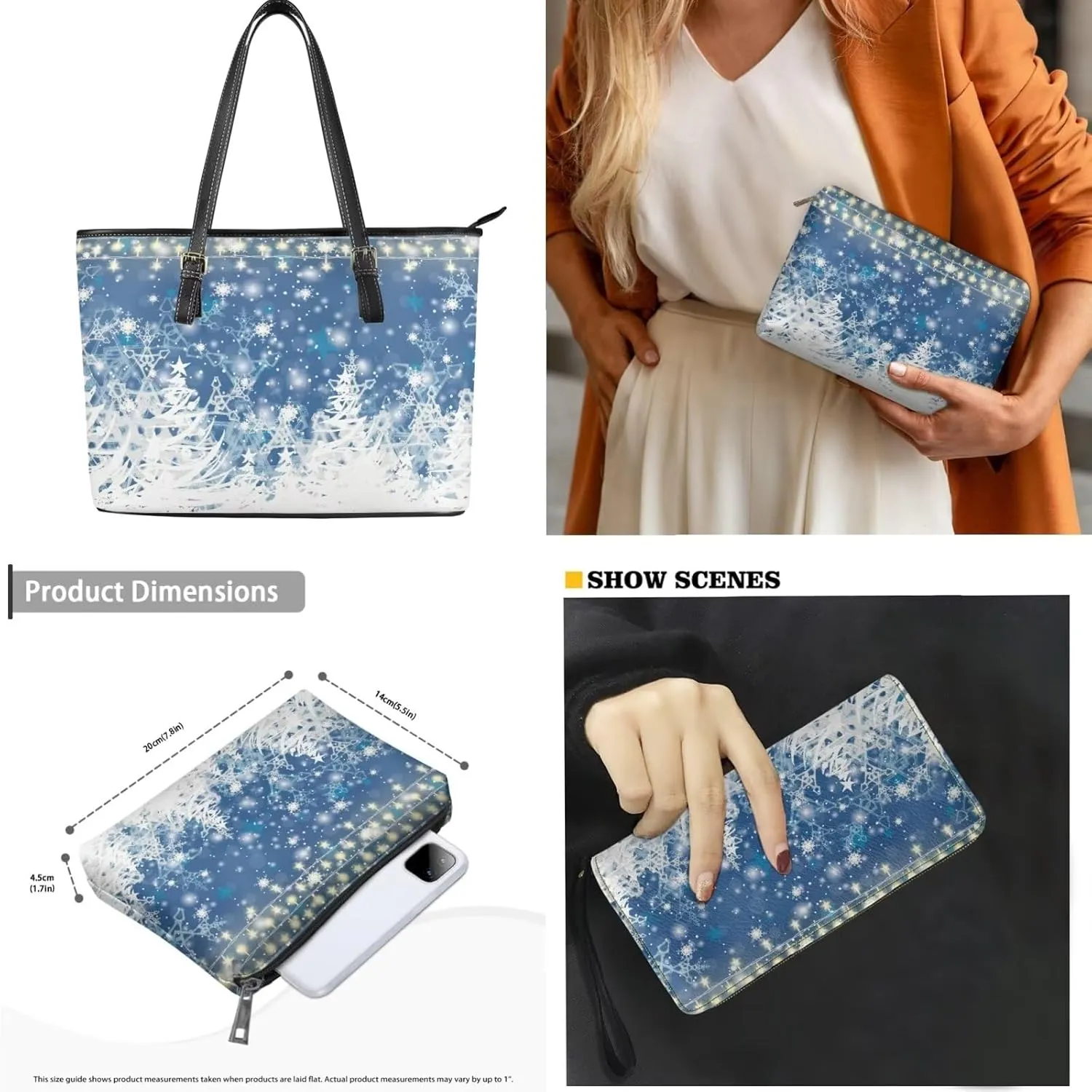 Women Handbags Purses Large Top Handle Bags/PU Leather Long Wallets/Small Make Up Pouch