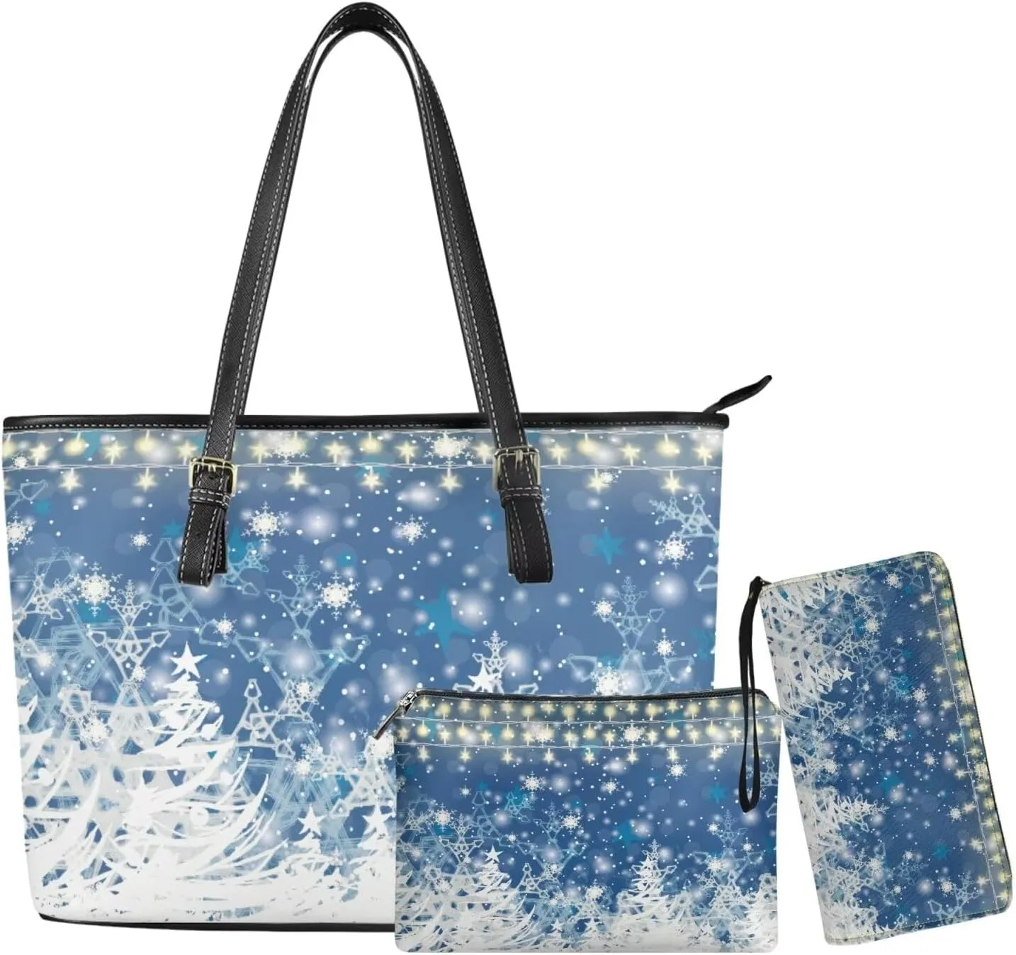 Women Handbags Purses Large Top Handle Bags/PU Leather Long Wallets/Small Make Up Pouch