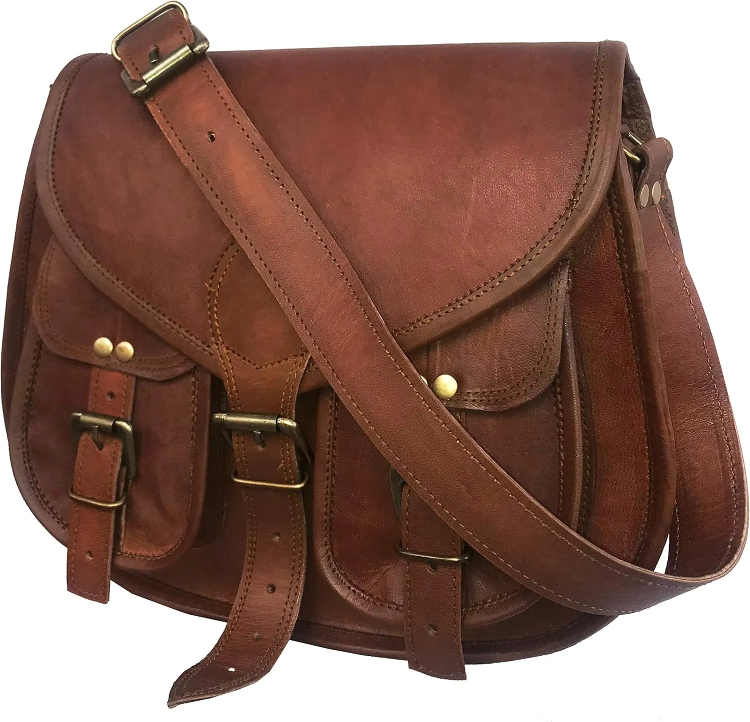 Women Leather Crossbody Satchel Ladies Purse Women Shoulder Bag Tote Travel Purse Genuine Leather Handbags 14 Inch