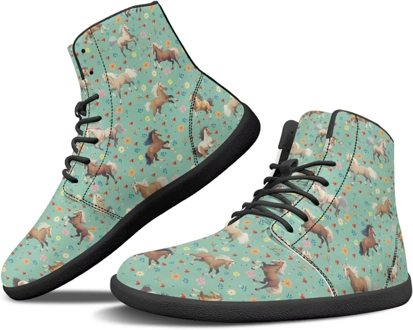 Women Men Running Shoes High Top Barefoot Sneakers Leather