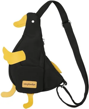 Women Nylon Shoulder Handbag Duck Purse Novelty Animal Shaped Crossbody Bag Chicken Chest bag