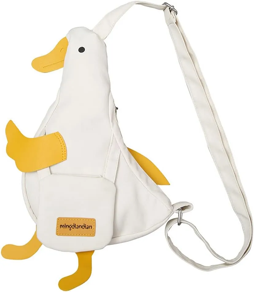 Women Nylon Shoulder Handbag Duck Purse Novelty Animal Shaped Crossbody Bag Chicken Chest bag