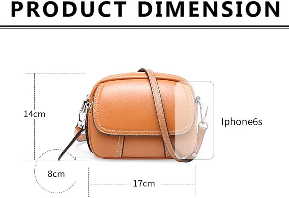 Women Retro Leather Satchel Bag Double Zipper Top Handle Mini Handbags Strap Shoulder Purse