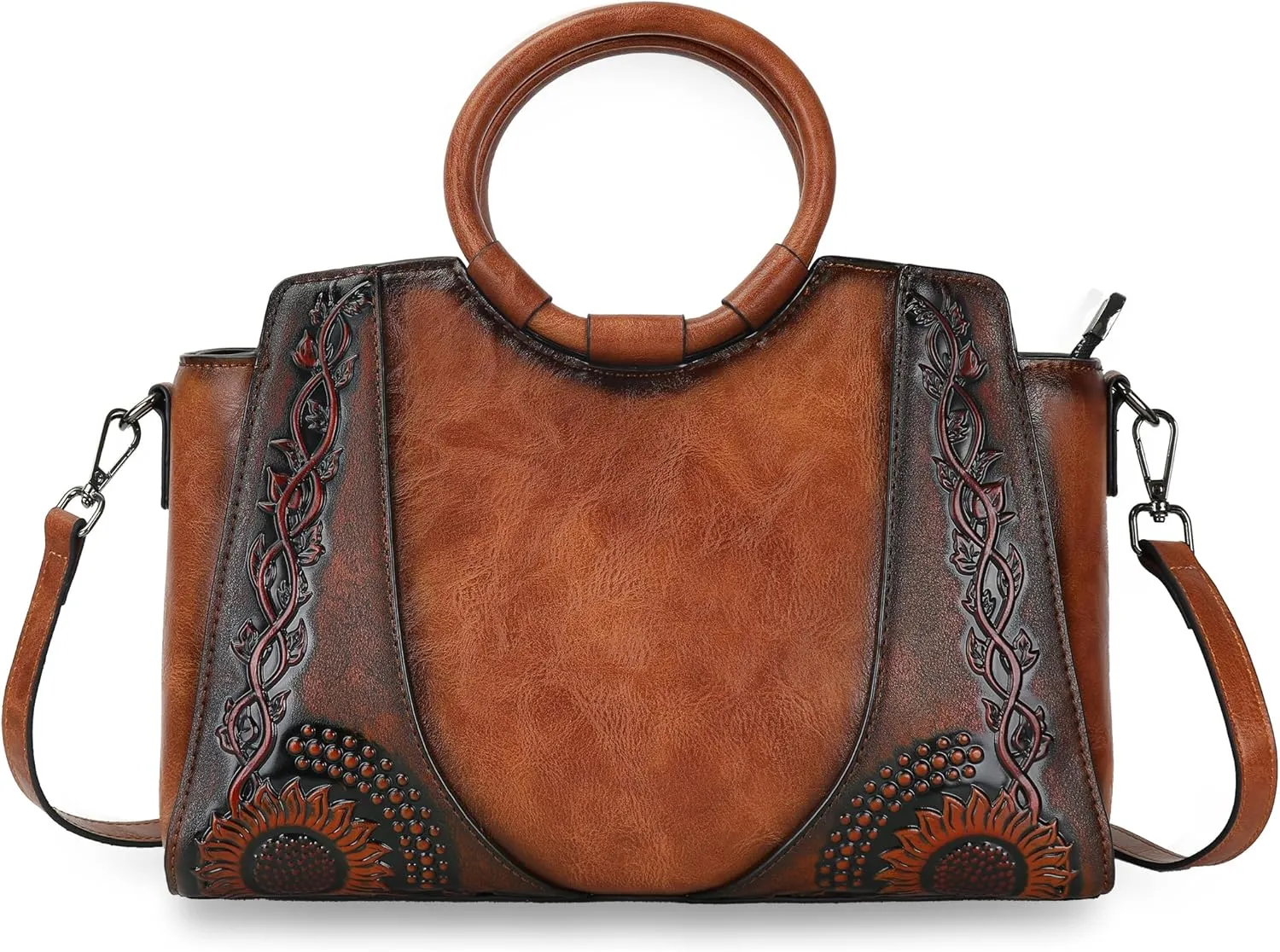 Women Satchel Handbags Crossbody Bag Top Handle Purse and Hanbags Leather Vintage Shoulder Bag Hobo Medium Size Tote