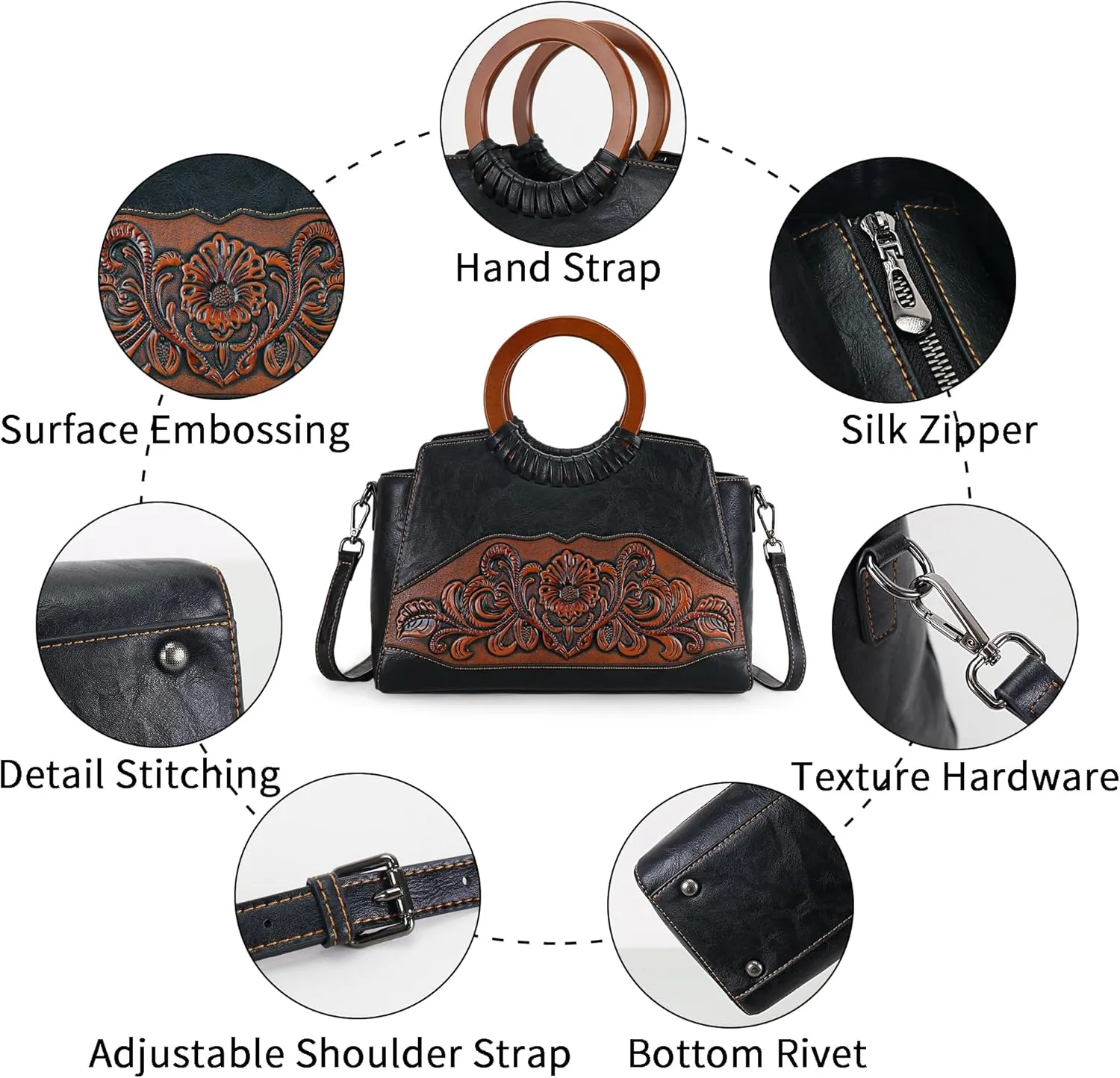 Women Satchel Handbags Crossbody Bag Top Handle Purse ans Hanbags Leather Shoulder Bag Hobo Medium Size Tote