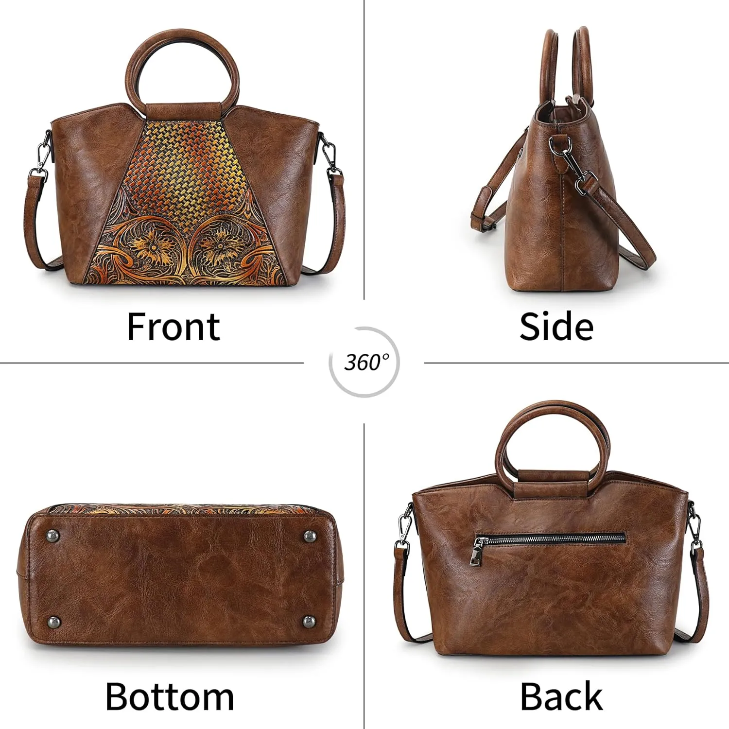 Women Satchel Handbags Crossbody Bag Top Handle Purse Medium Tote Bag Leather Shoulder Bag
