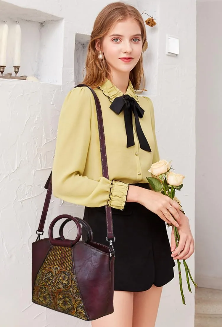 Women Satchel Handbags Crossbody Bag Top Handle Purse Medium Tote Bag Leather Shoulder Bag