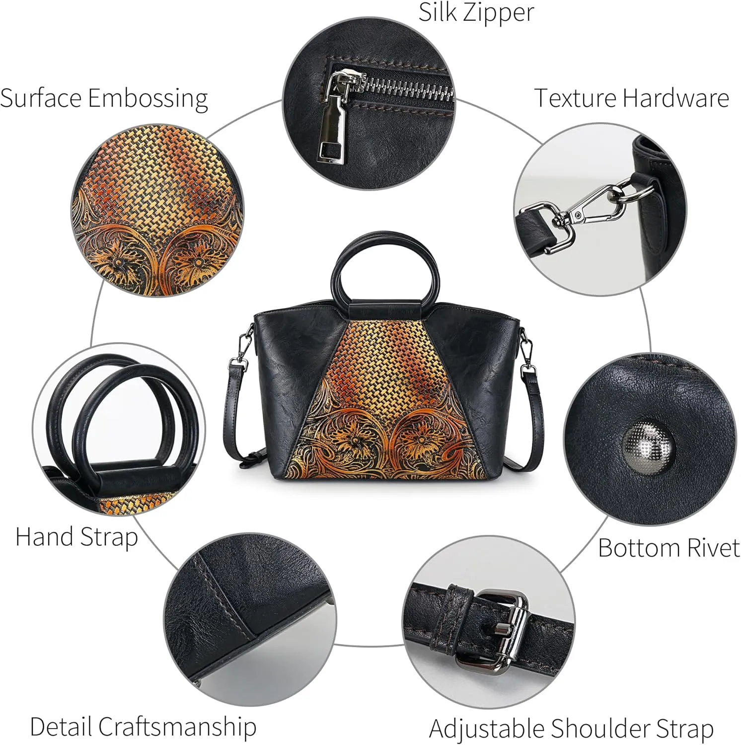 Women Satchel Handbags Crossbody Bag Top Handle Purse Medium Tote Bag Leather Shoulder Bag