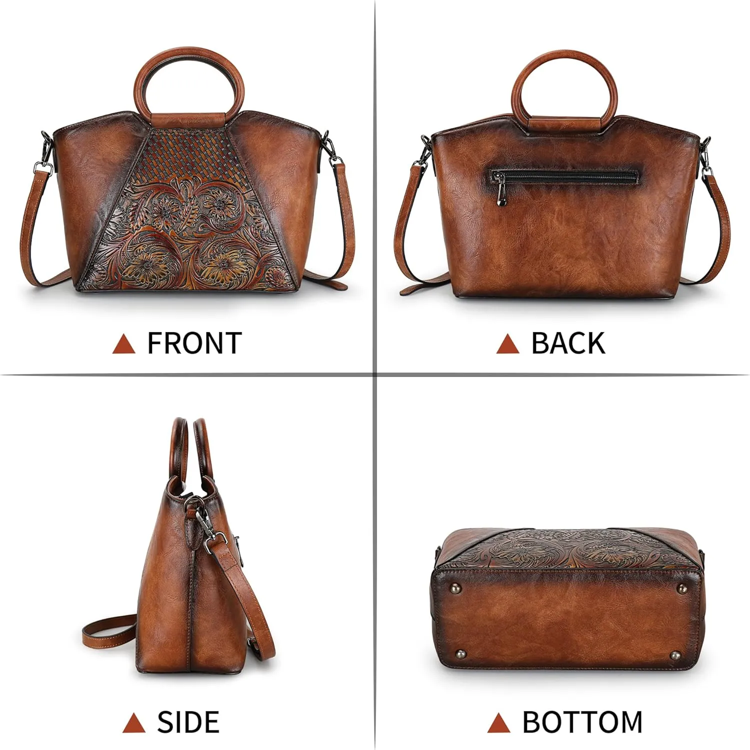 Women Satchel Handbags Crossbody Bag Top Handle Purse Medium Tote Bag Leather Shoulder Bag
