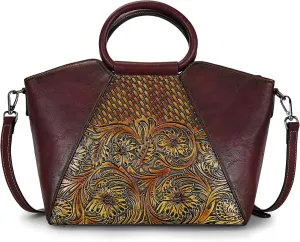 Women Satchel Handbags Crossbody Bag Top Handle Purse Medium Tote Bag Leather Shoulder Bag