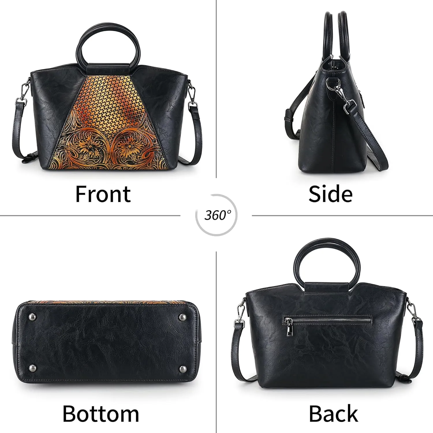 Women Satchel Handbags Crossbody Bag Top Handle Purse Medium Tote Bag Leather Shoulder Bag