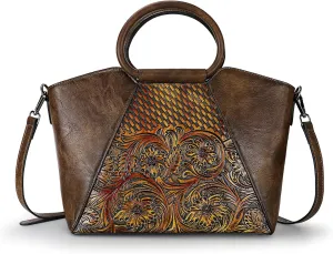 Women Satchel Handbags Crossbody Bag Top Handle Purse Medium Tote Bag Leather Shoulder Bag