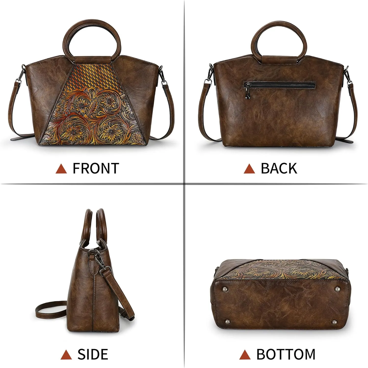 Women Satchel Handbags Crossbody Bag Top Handle Purse Medium Tote Bag Leather Shoulder Bag
