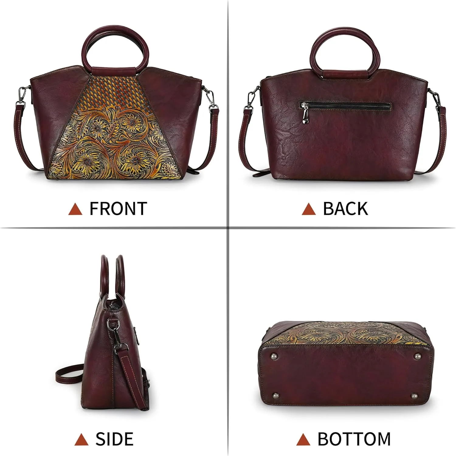 Women Satchel Handbags Crossbody Bag Top Handle Purse Medium Tote Bag Leather Shoulder Bag