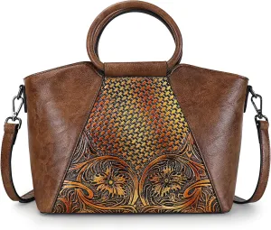 Women Satchel Handbags Crossbody Bag Top Handle Purse Medium Tote Bag Leather Shoulder Bag