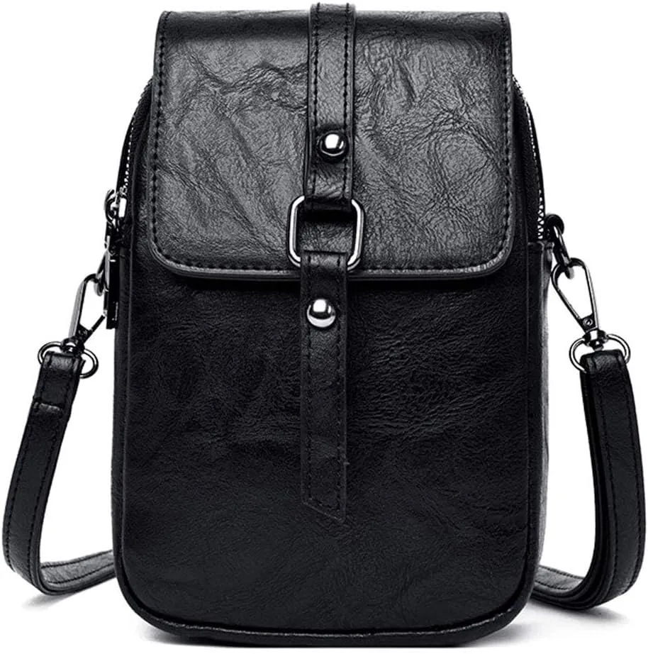 Women Small Crossbody Phone Bag Vegan Leather Shoulder Handbags Cellphone Purse Wallet with Adjustable Strap