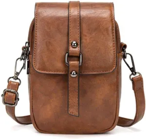 Women Small Crossbody Phone Bag Vegan Leather Shoulder Handbags Cellphone Purse Wallet with Adjustable Strap